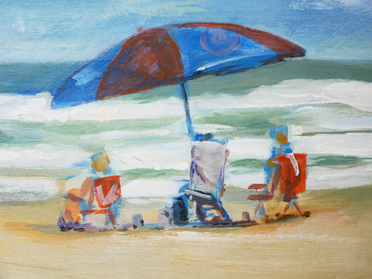 Impressionistisches zeitgenössisches Strandlandschaftsgemälde „Galveston Beach, TX“ im Angebot 5