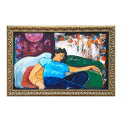 "The Bells Ring at Noon" Contemporary Abstract Figurative Portrait Painting