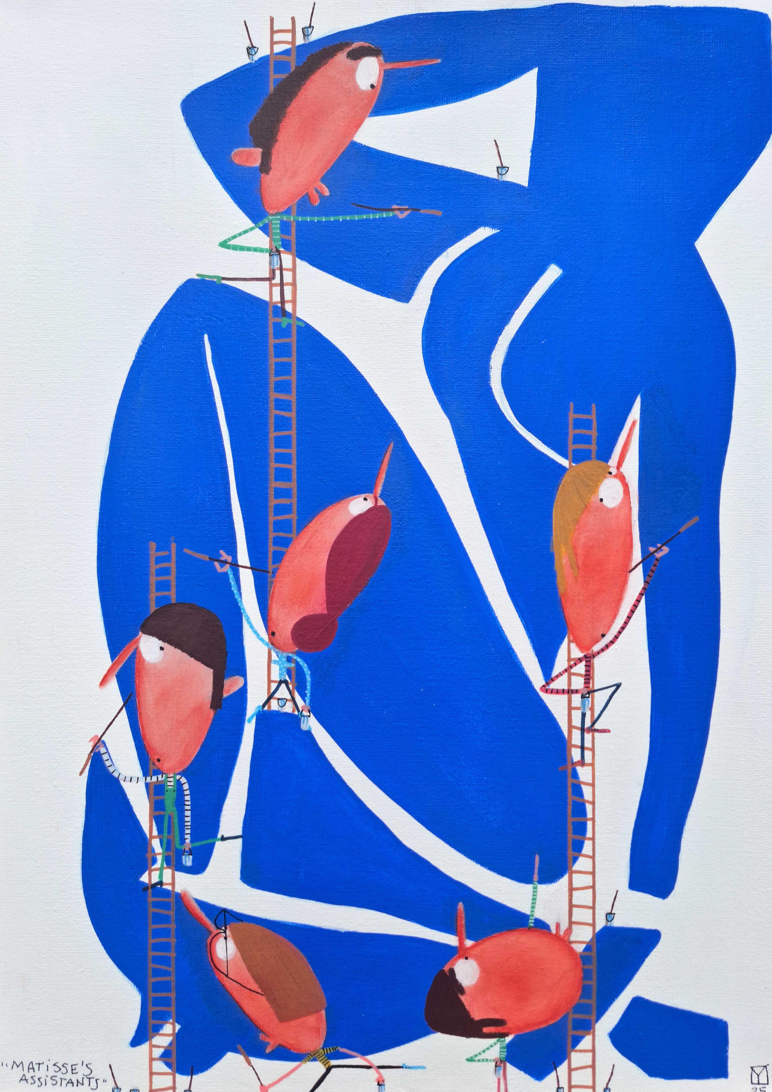 Matisse's Assistenten (Surrealismus), Painting, von Moisés Yagües