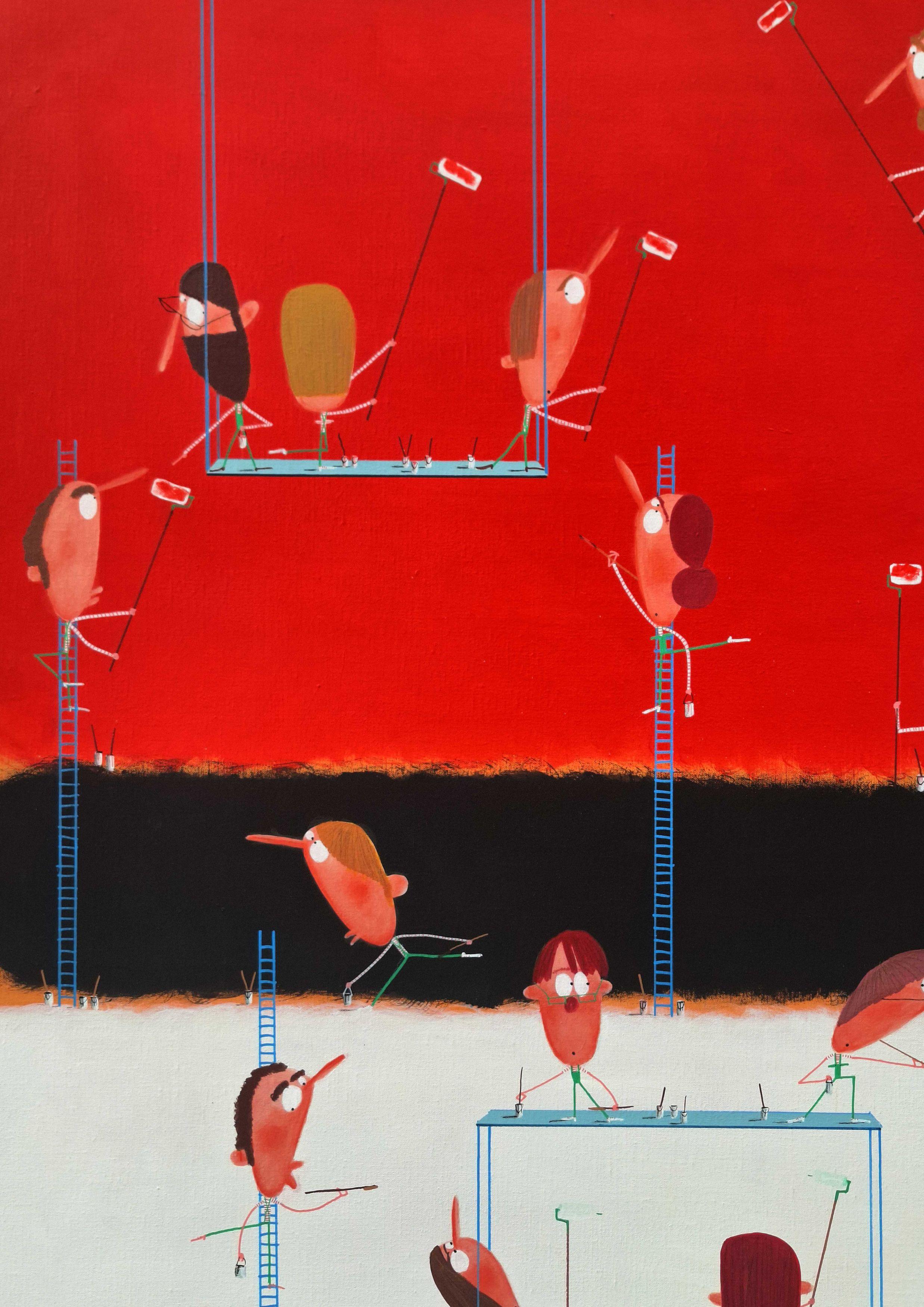 Rothko In Progress - Surrealist Painting by Moisés Yagües