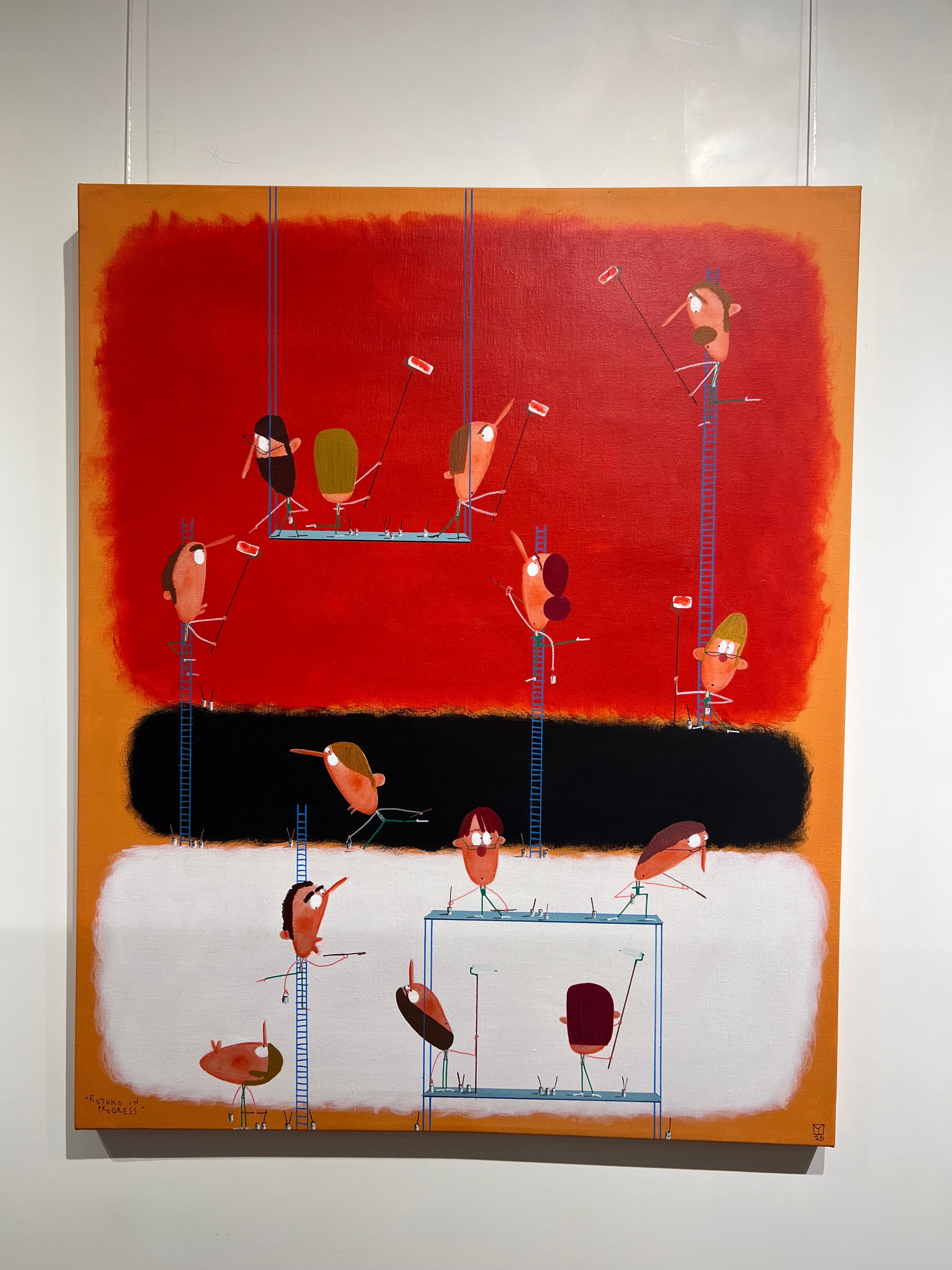 Discover the poetic and playful universe of Moisés Yagües. A renowned contemporary artist, Yagües brings to life small, expressive characters that humorously and sensitively reinterpret the great traditions of art history. His paintings and