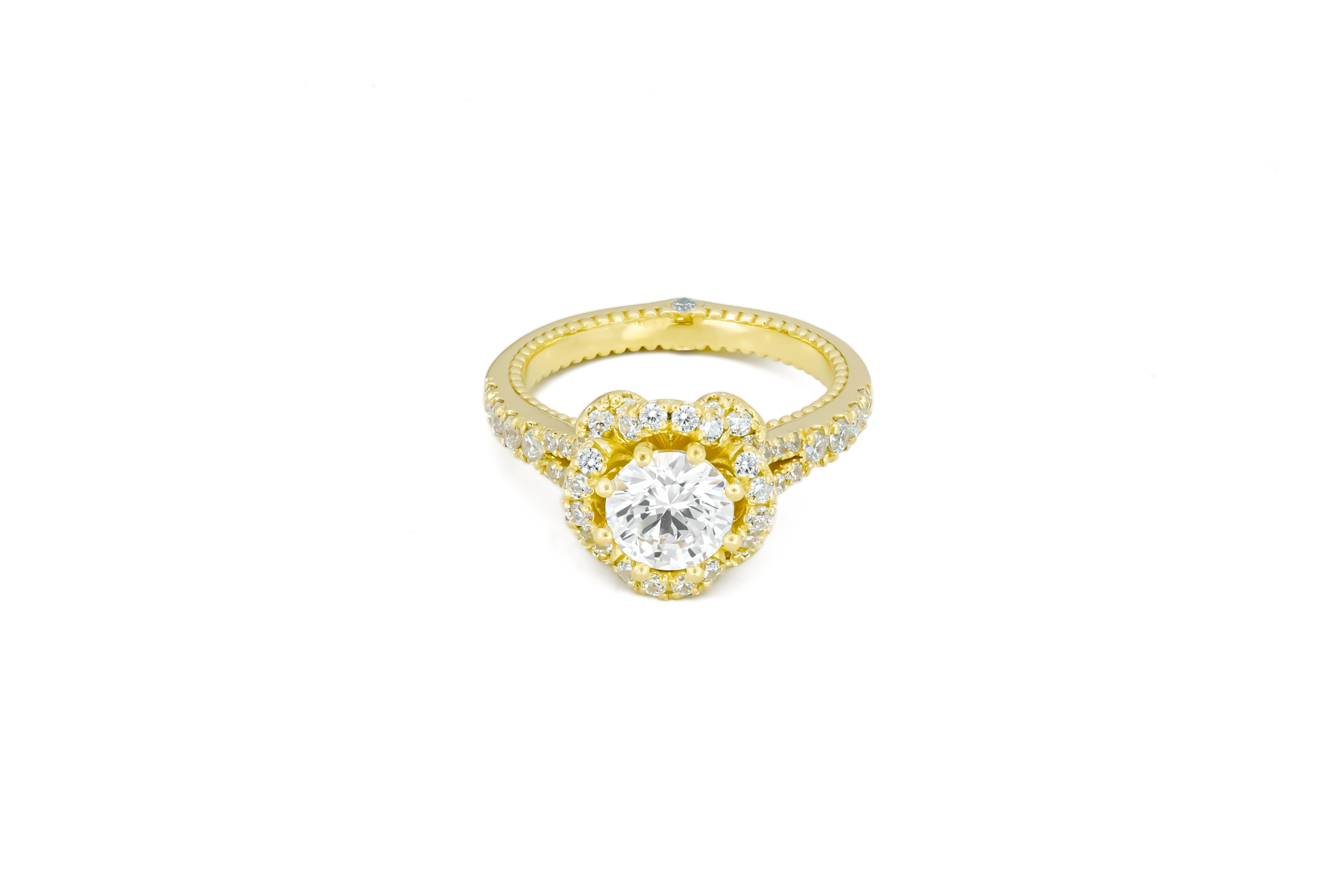 For Sale:  Moissanite 14k gold engagement ring 4