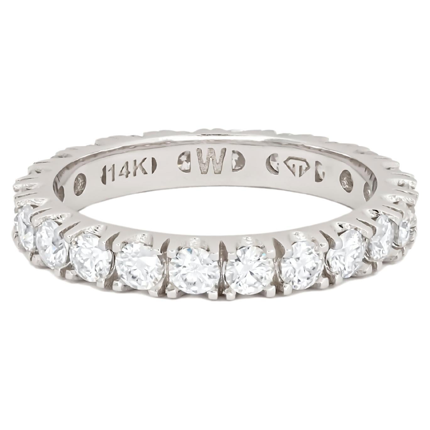 Moissanite 14k gold eternity ring. For Sale