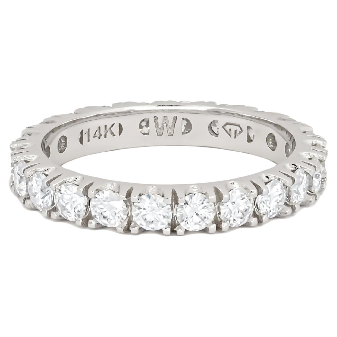 Moissanite 14k gold eternity ring