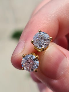 Boucles d'oreilles Moissanite 2Ct Unisex 925 Sterling Silver.