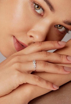 Moissanite 5 Stone Ring 925 Sterling Silver Beautiful Engagement Ring For Her.
