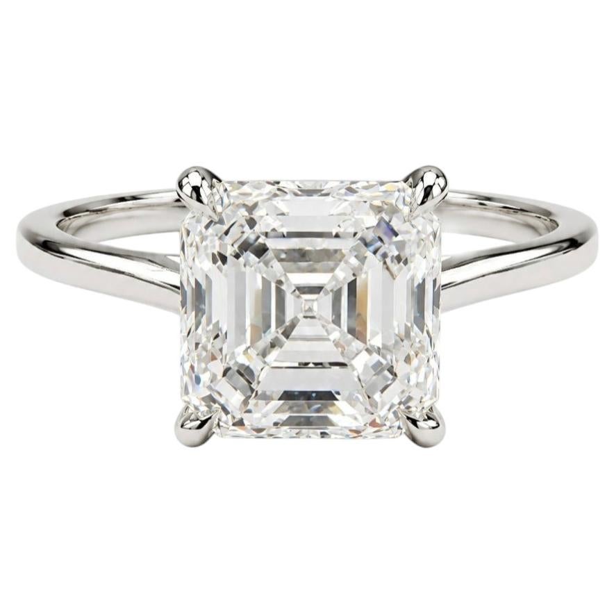 Moissanite Asscher Cut Ring Band 925 Sterling Silver Women's Everyday Ring Band.