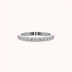 Moissanite Band 925 Sterling Silver Half Eternity Moissanite Ring Unique Gift.