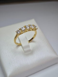 Moissanite Band Ring 925 Sterling Silver Gold Overlay Ring.