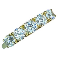 Moissanite Band Ring 925 Sterling Silver Gold Overlay Ring.