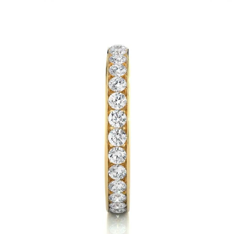 For Sale:  Moissanite Band Gift for Grandma Ring in Yellow Gold Plated 925 Sterling Silver 10