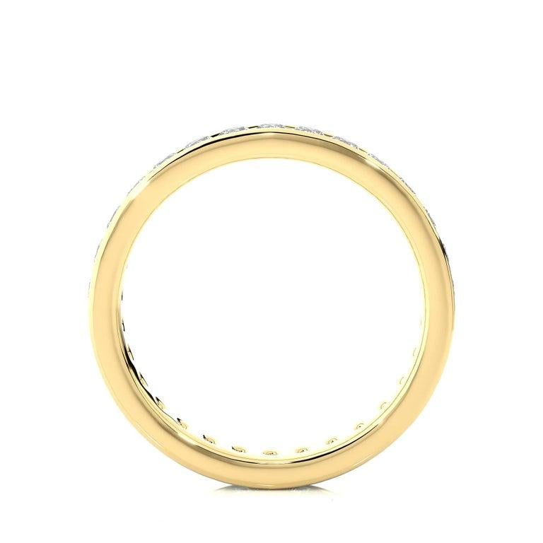 For Sale:  Moissanite Band Gift for Grandma Ring in Yellow Gold Plated 925 Sterling Silver 9