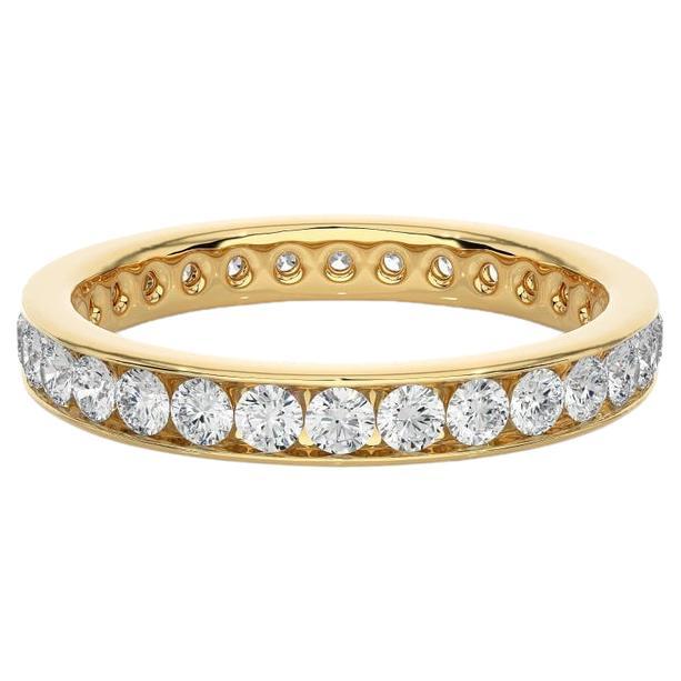 Moissanite Band Gift for Grandma Ring in Yellow Gold Plated 925 Sterling Silver