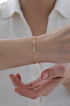 Moissanite Bangle Bracelet For Women 925 Sterling Silver Minimalist Jewellery.