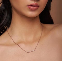 Moissanite Bar Set Charm Necklace 925 Sterling Silver Delicate Necklace For Her.