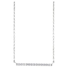 Moissanite Bar Set Charm Necklace 925 Sterling Silver Delicate Necklace For Her.