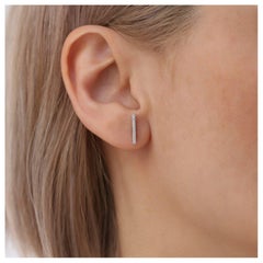 Moissanite Bar Stud Earrings 14k white gold Moissanite Stud Women Jewellery