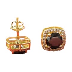 Orecchini con pietra nera moissanite in argento 925 Orecchini tondi a goccia per lei.