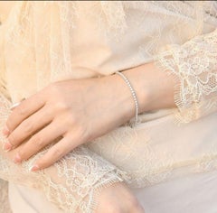 Moissanite Bracelet 925 Sterling Silver Bracelet For Women Tennis Bracelet Gift.