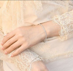 Moissanite Bracelet 925 Sterling Silver Bracelet For Women Tennis Bracelet Gift.