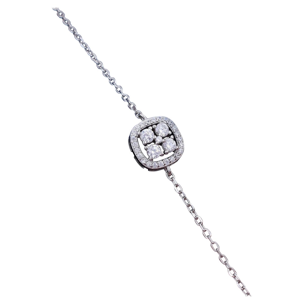 Moissanite Bracelet 925 Sterling Silver Square Shaped Bracelet Gift For Women.