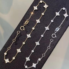 Moissanite Bracelet For Women 925 Sterling Silver Chain Bracelet Gift For Her.