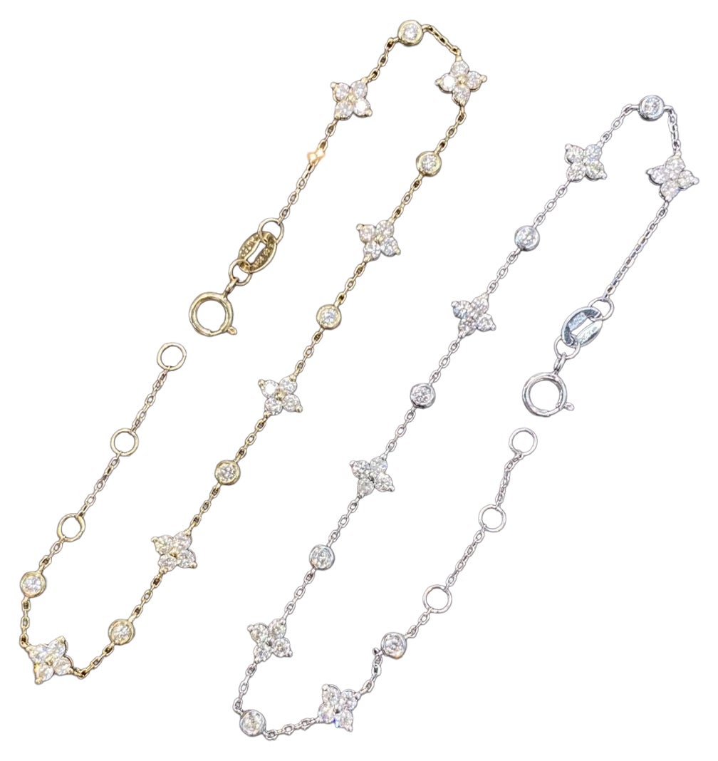 Braccialetto di moissanite per donne Braccialetto a catena in argento 925 Regalo per lei.
