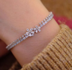 Moissanite Bracelet For Women Simple Birthday Gift 925 Sterling Silver Bracelet.