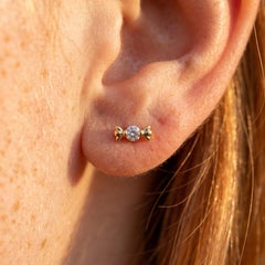 Moissanite Candy Shaped Earring For Women 925 Sterling Silver Tiny Studs Earring