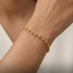Moissanite Chain Bracelet 925 Sterling Silver Round Prong Set Bracelet For Women