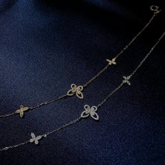 Moissanite Chain Bracelet For Women 925 Sterling Silver Butterfly Style Bracelet