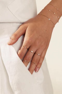 Moissanite Chain Ring Beautiful Birthday Gift 925 Sterling Silver Unique Ring.