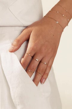 Moissanite Chain Ring Beautiful Birthday Gift 925 Sterling Silver Unique Ring.