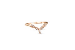 Moissanite Chevron 14k gold wedding band