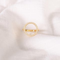 Moissanit Kreis 925 Sterlingsilber Ring Ehering.