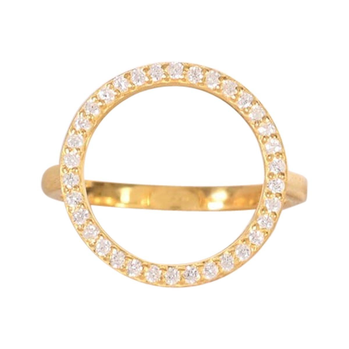 Moissanite Circle 925 Sterling Silver Ring Wedding Band. For Sale