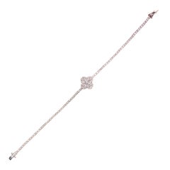 Moissanite Clover Bracelet 925 Sterling Silver Four Leaf Bracelet Gift For Women