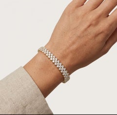 Pulsera de racimo de moissanitas Plata de ley 925 Bonito regalo de boda para mujer