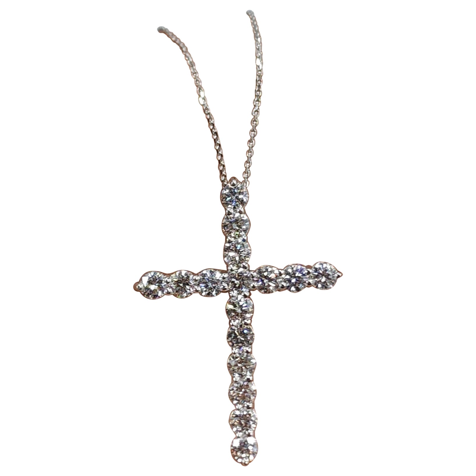 Moissanite Kreuz Halskette 925 Sterling Silber Unisex Anhänger Halskette Geschenk.