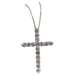 Moissanite Cross Necklace 925 Sterling Silver Unisex Pendant Necklace Gift.