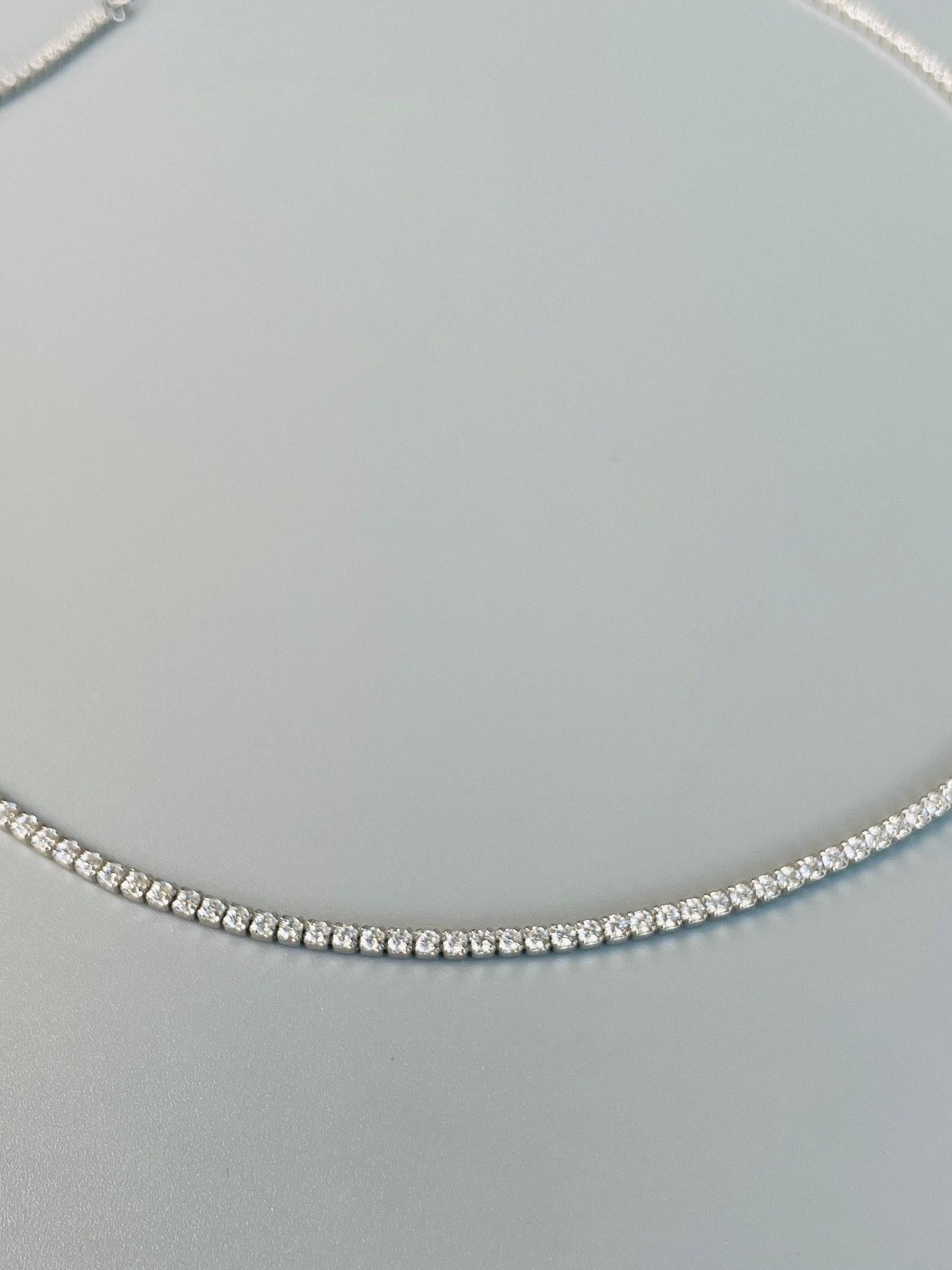 Moissanite Crystal Tennis Halskette in 925 Sterling Silber Jahrestag Geschenk. Damen im Angebot