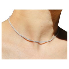 Moissanite Crystal Tennis Necklace In 925 Sterling Silver Anniversary Gift.