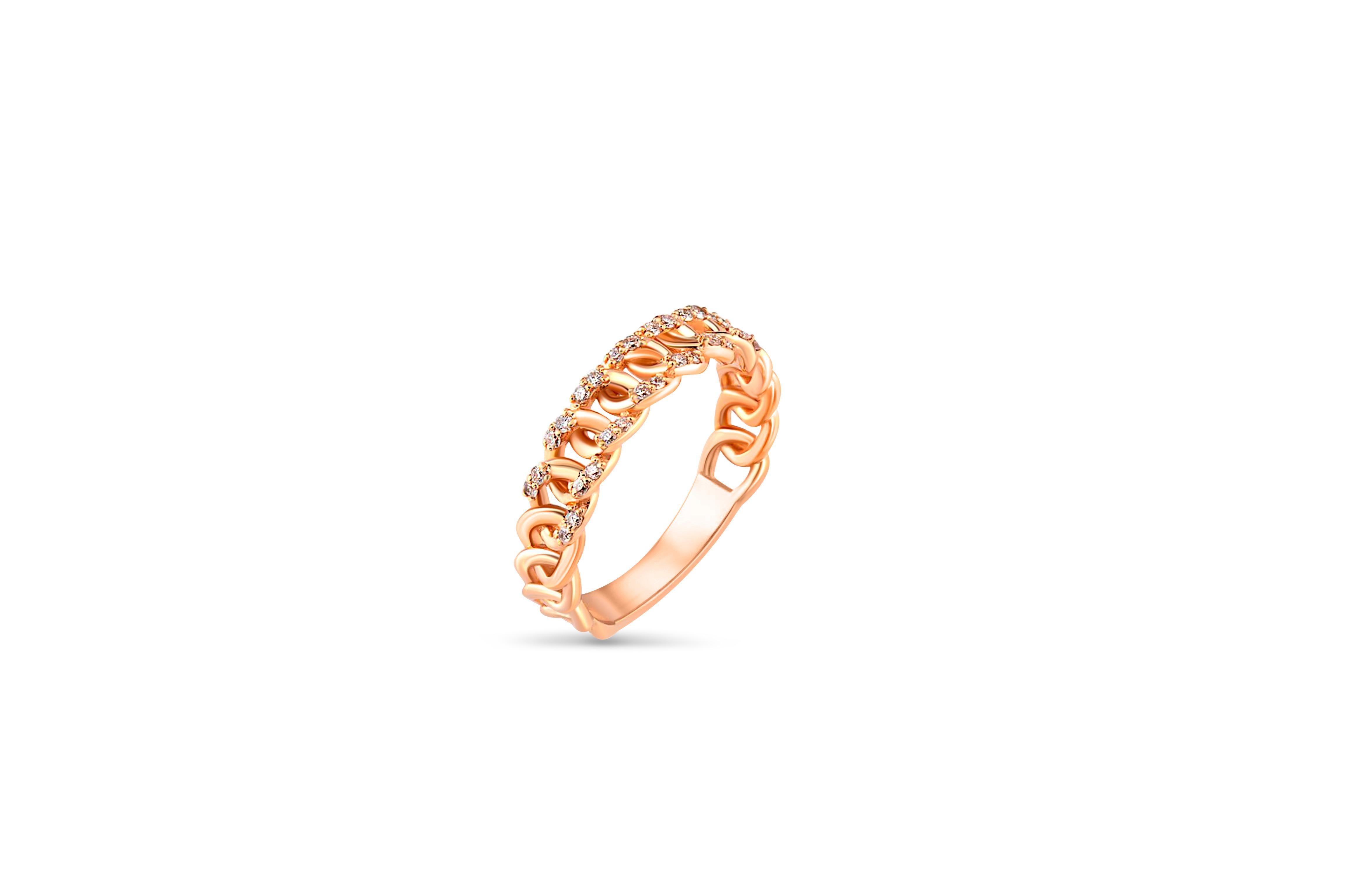 Moissanite Cuban Link 14k gold ring. Alternative engagement ring. Dainty Chain Ring. Thin Curb Chain.  Miami Unisex Chain Ring.

Metal: 14k gold 
Weight: 2.2 gr depends from size.

Gemstones:
Moissanites: round diamond cut, D/VS

october