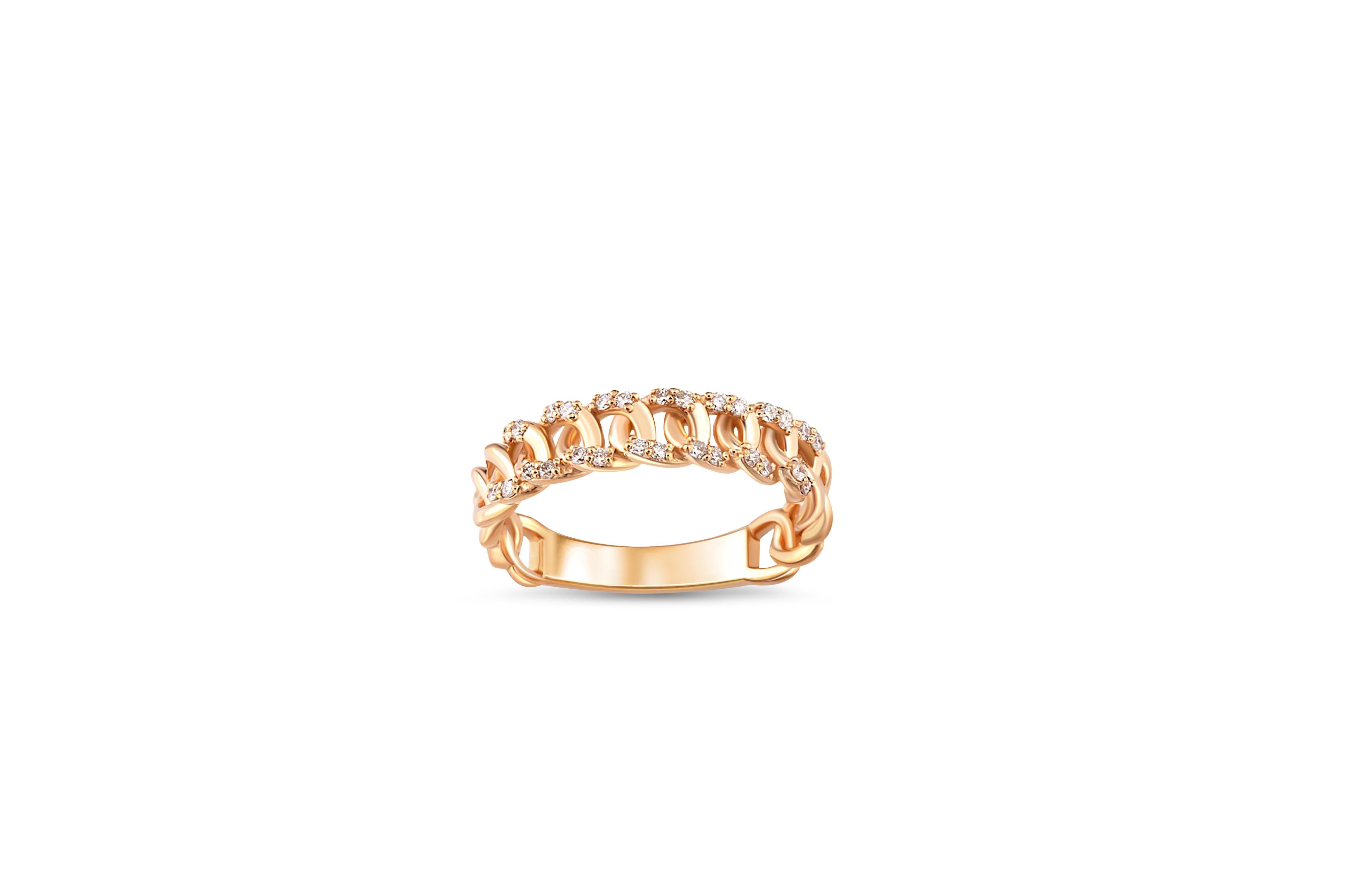 For Sale:  Moissanite Cuban Link 14k gold ring 2