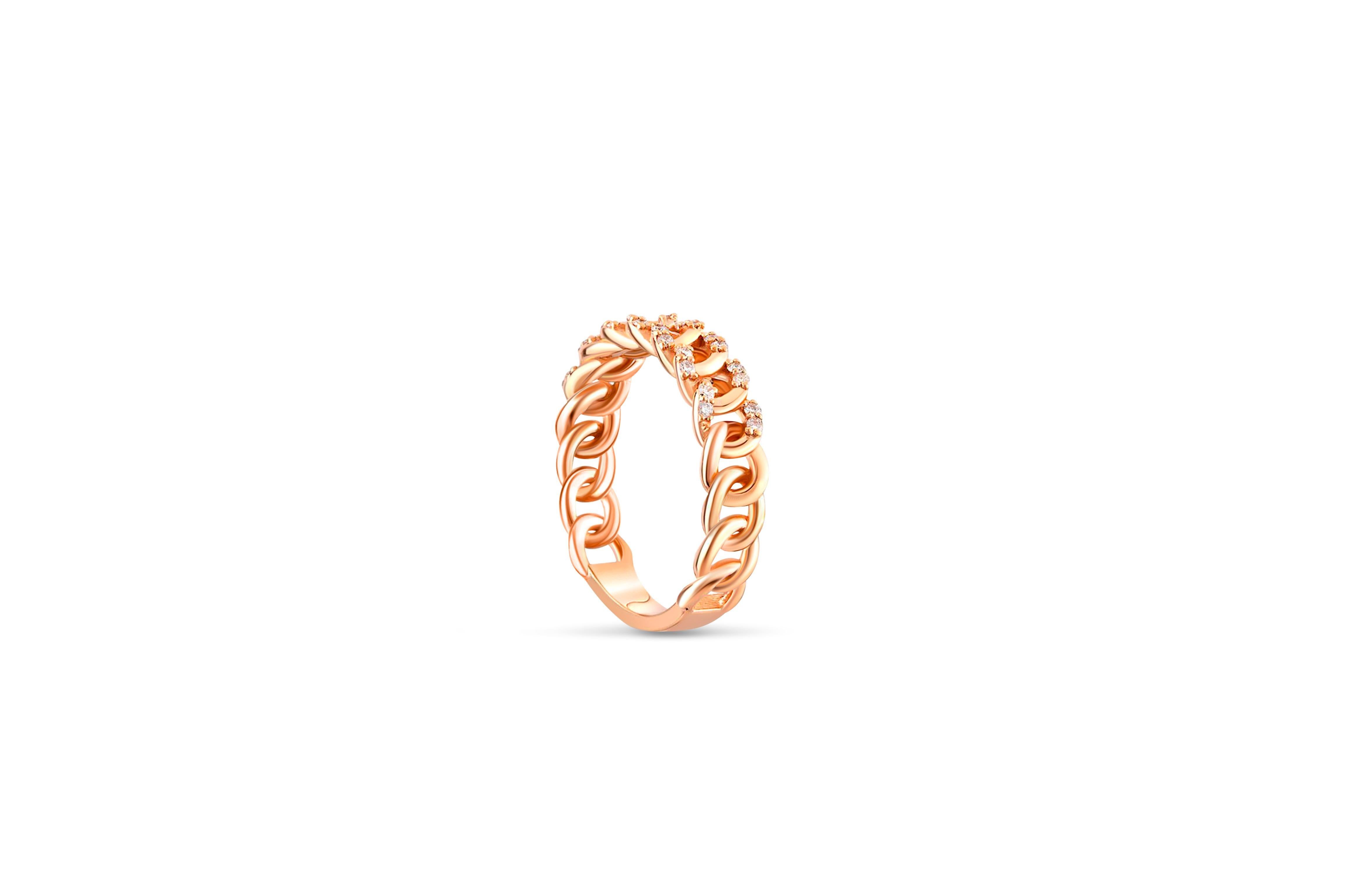 Round Cut Moissanite Cuban Link 14k gold ring.