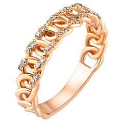 Moissanite Cuban Link 14k gold ring
