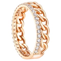 Moissanit Kubanischer Link 14k Goldring