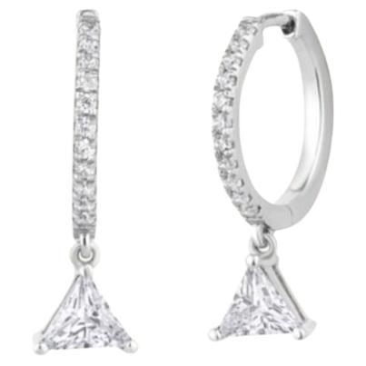 Moissanite Dangle Drop Earrings 925 Sterling Silver Hoop Earrings For Women.