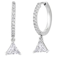 Moissanite Dangle Drop Earrings 925 Sterling Silver Hoop Earrings For Women.