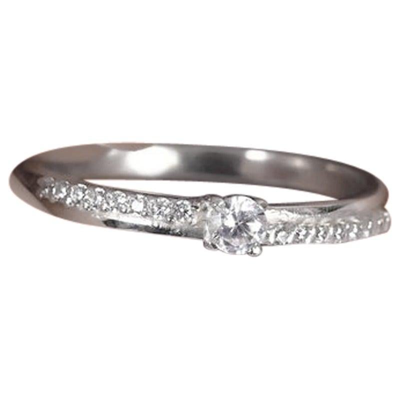 Moissanite Delicate Promise Ring For Her 925 Sterling Silver Gift For Women.